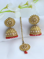 Sameera Earrings & Tikka-Red