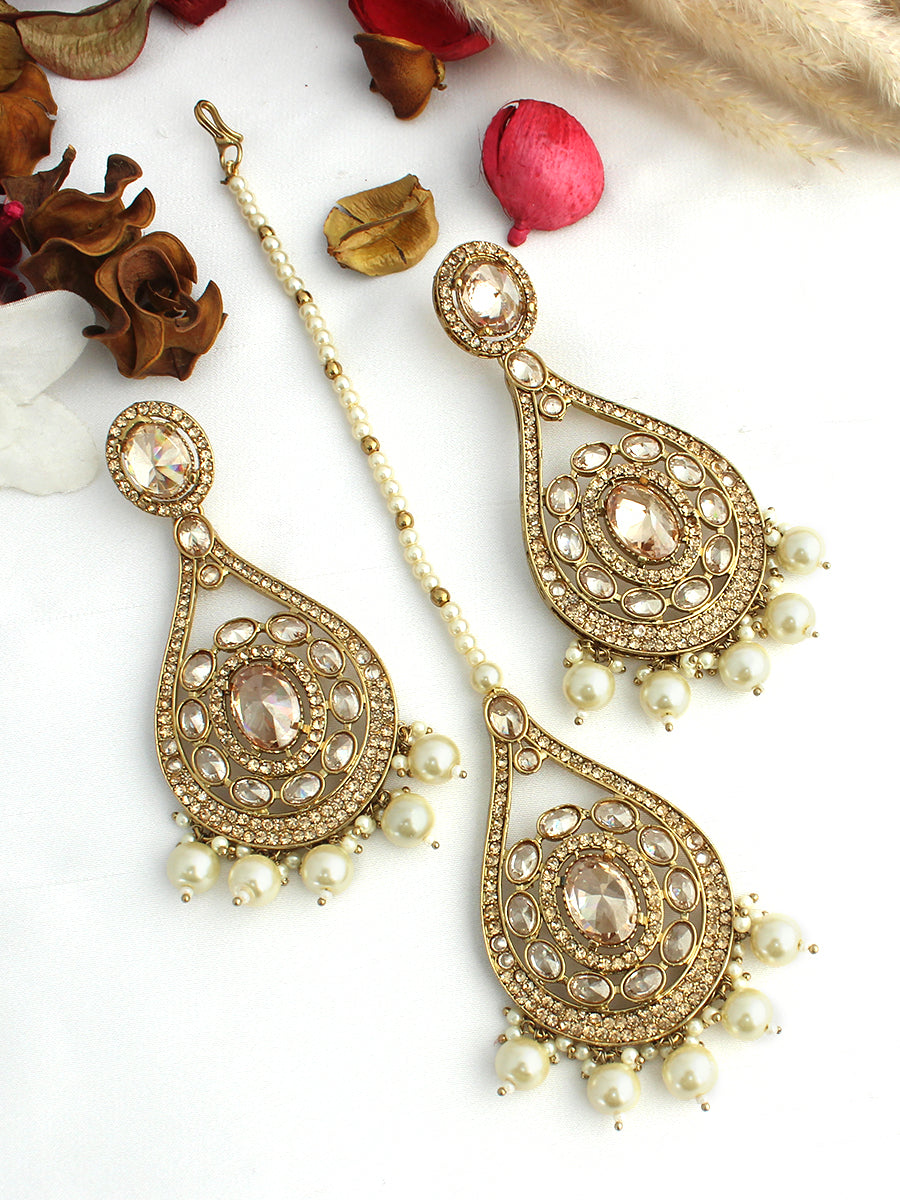 Molisha Earrings & Tikka-gold