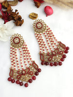 Aamira Earrings-Maroon