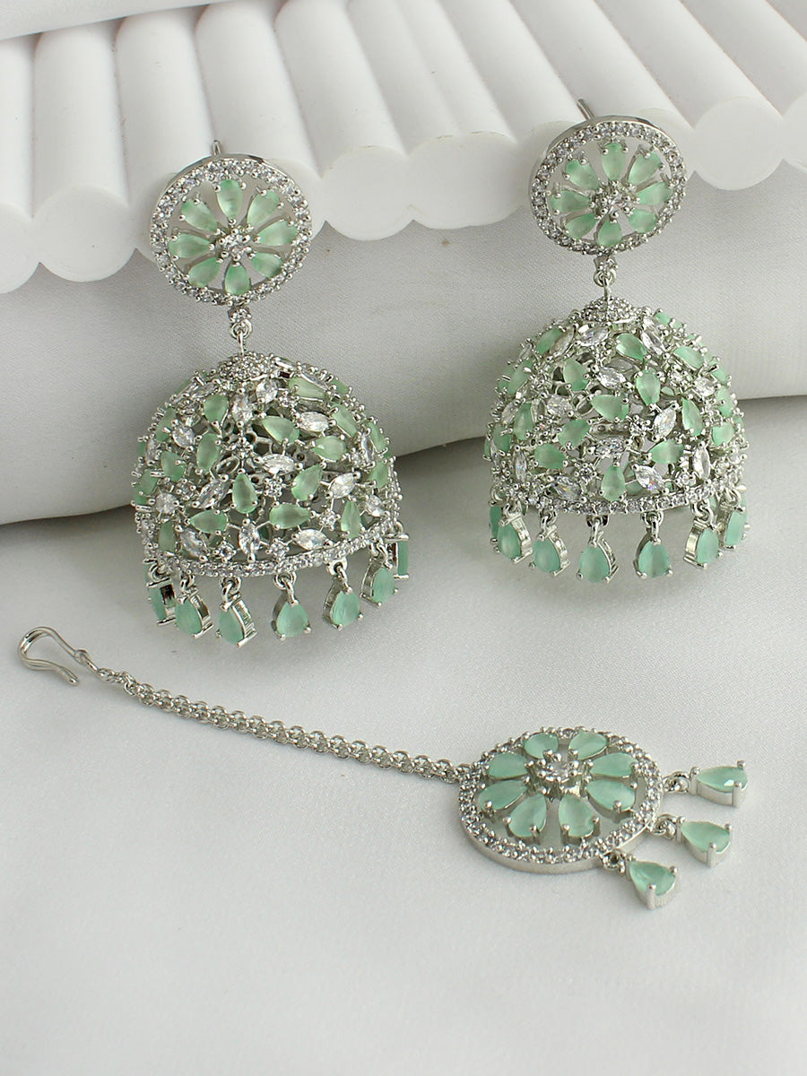 SONEETA earrings + tikka (mint)