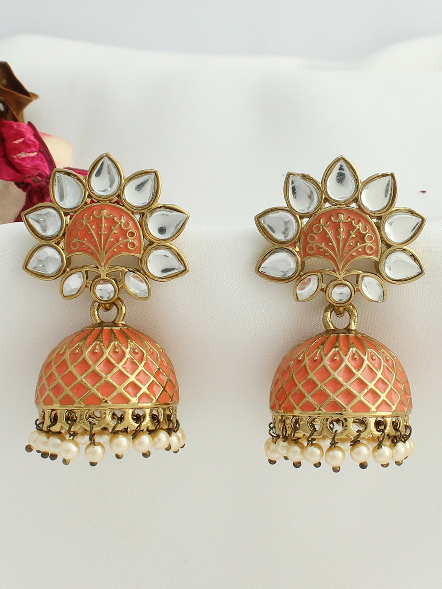 Ghazal Earrings-Dark Peach
