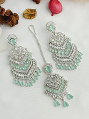 Noor Earrings & Tikka-Mint Green