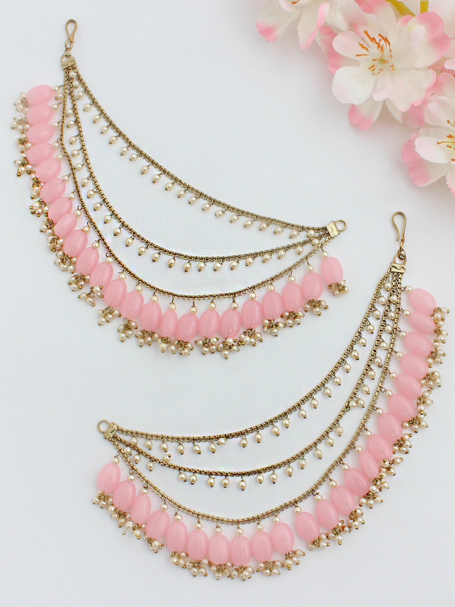 Aisha Ear Chain-Pastel Pink