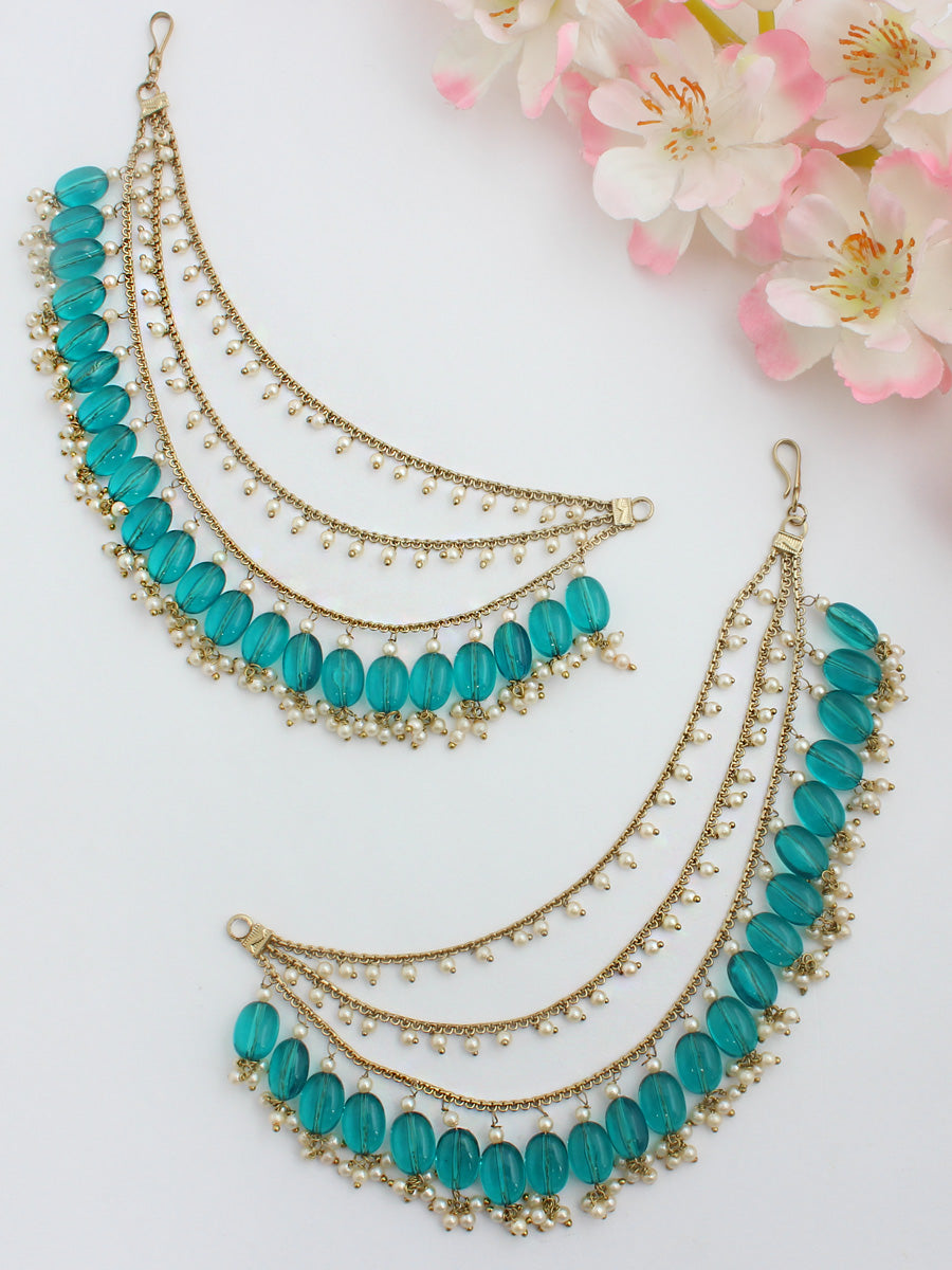 Aisha Ear Chain-Rama Green