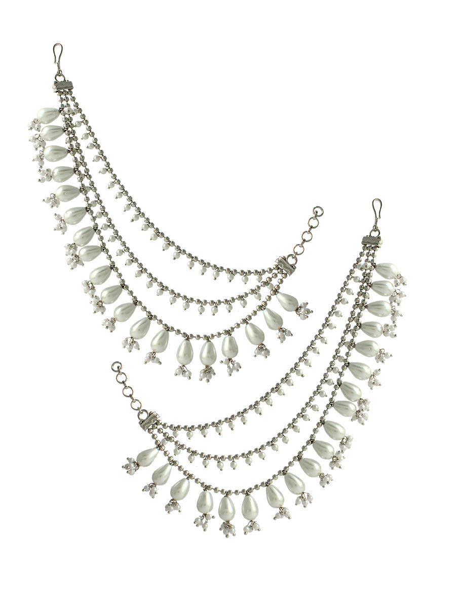 Dhruvi Ear Chain-Silver