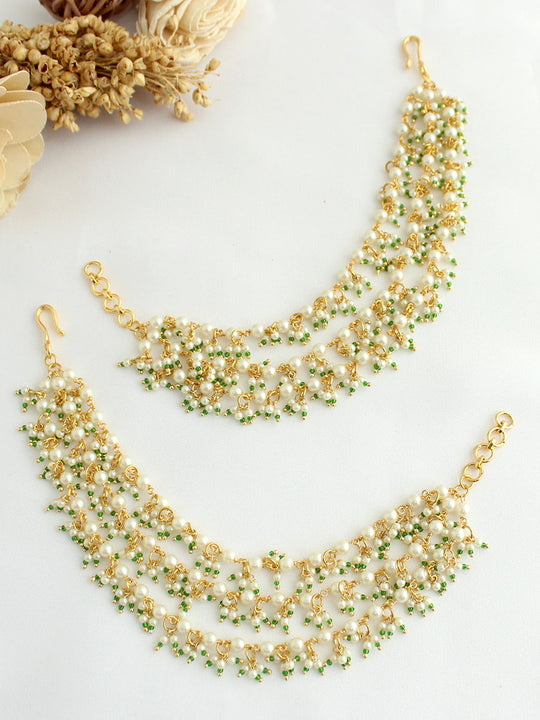 Manika Ear Chain -Green