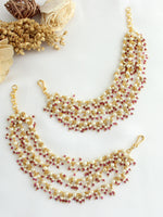 Manika Ear Chain-Maroon