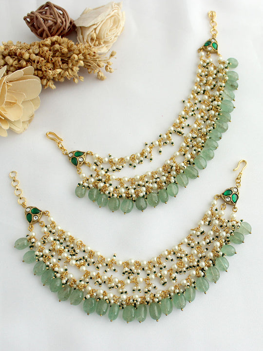 Navisha Ear Chain-Mint Green