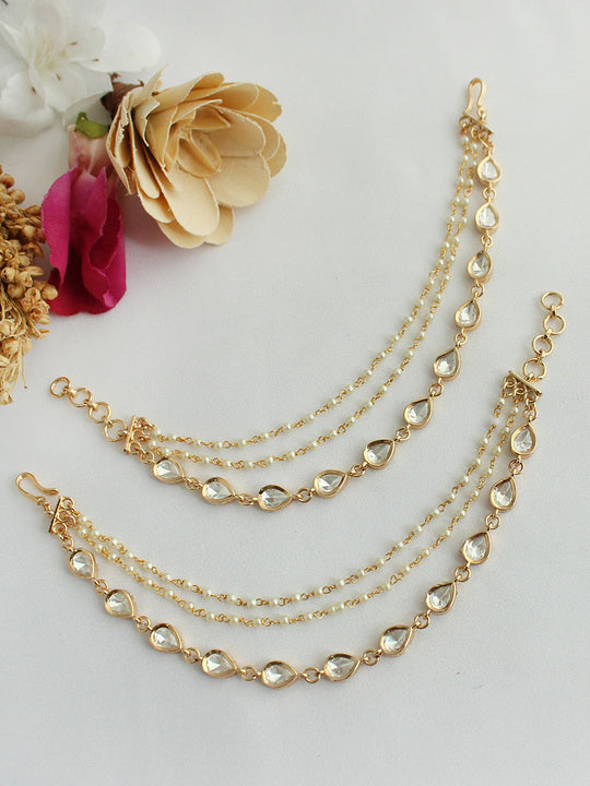 Rimaya Ear Chain-White
