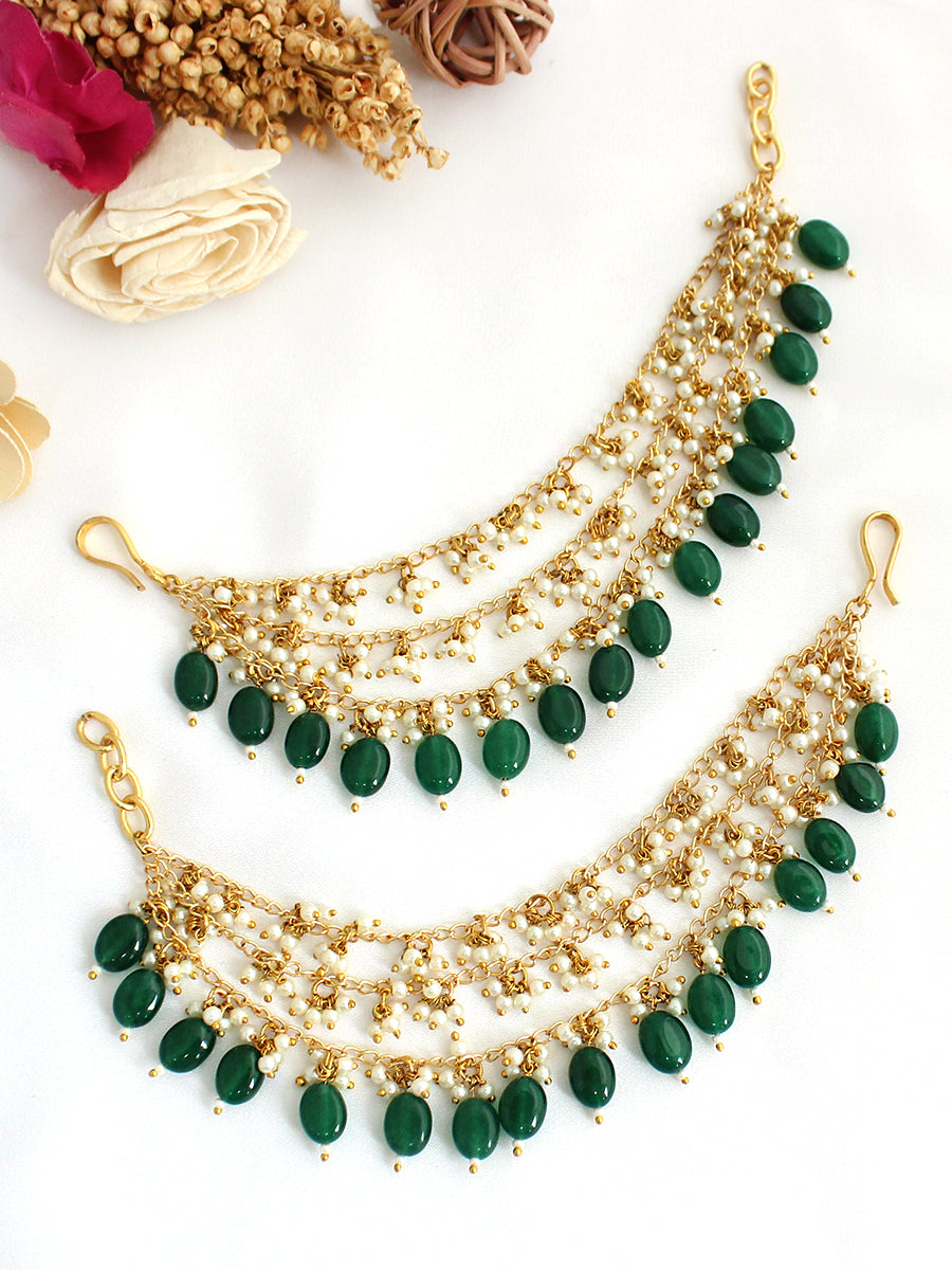 Nitara Ear Chain / Kaanchain-Green