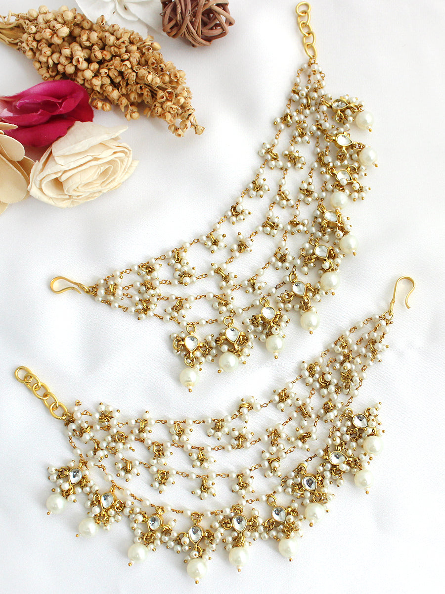 Anshika Ear Chain / Kaanchain-White