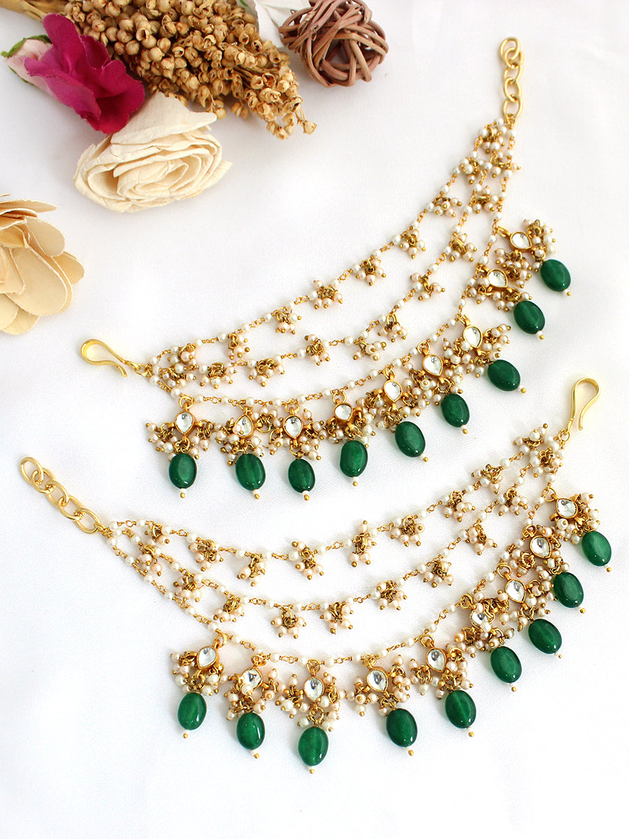 Prishti Ear Chain / Kaanchain -Green