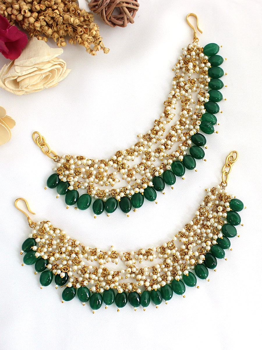 Akshita Ear Chain / Kaanchain -Green