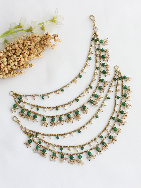 Minisha Ear Chain / Kaanchain-Green
