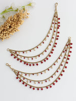 Lavanya Ear Chain-Maroon
