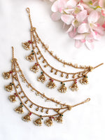 Sanchita Ear Chain / Kaanchain-Pink / Green
