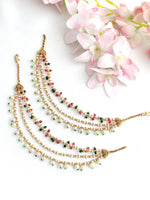Aditri Ear Chain / Kaanchain-Pink / Green