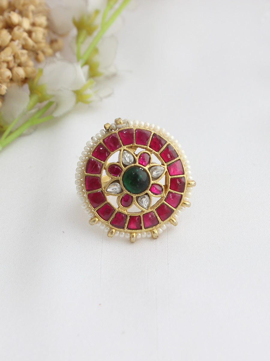 Disha Ring-Pink / Green