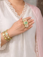 Utkarsha Ring-Pastel Pink / Mint Green