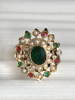 Saima Ring-Maroon / Green