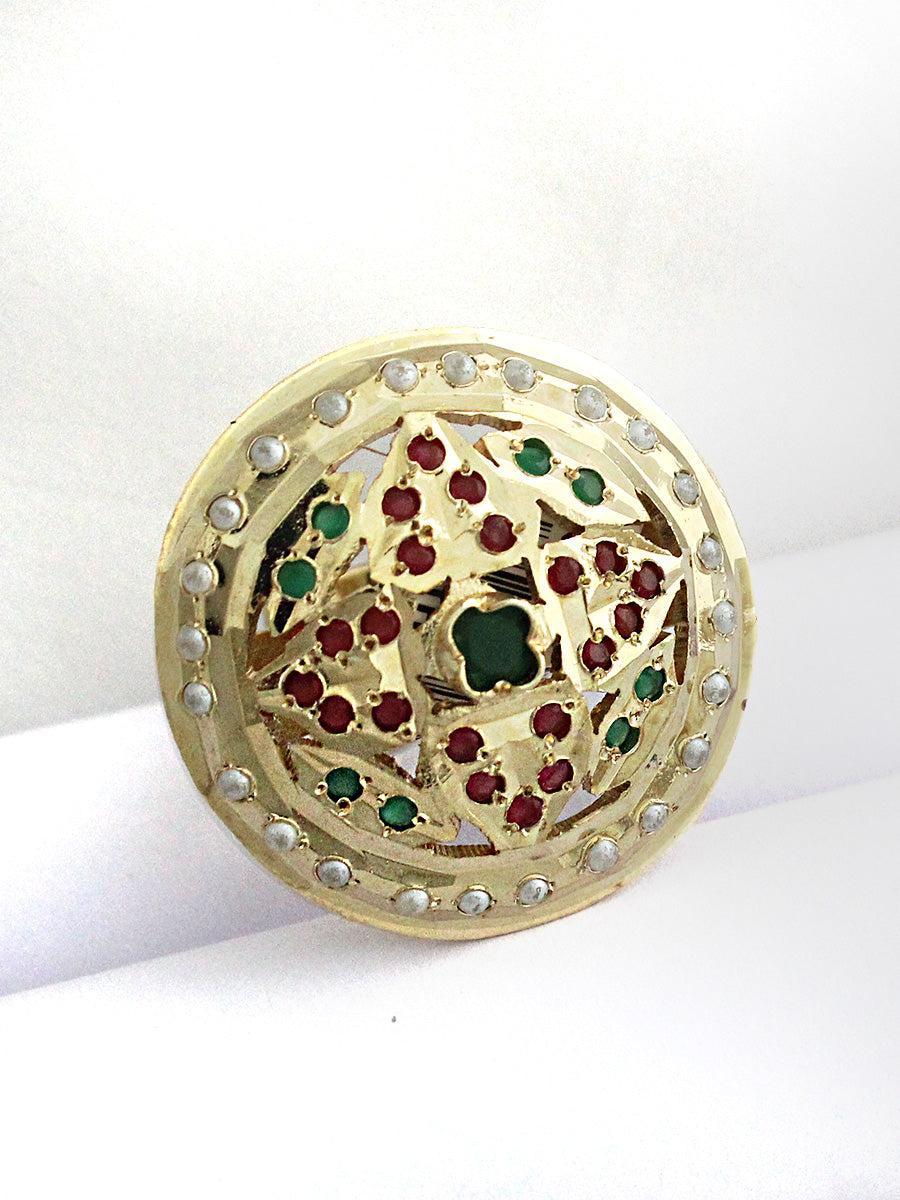 Arisha Ring-Maroon / Green