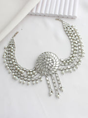 Rasika Mirror Hair Bun Pin-Silver