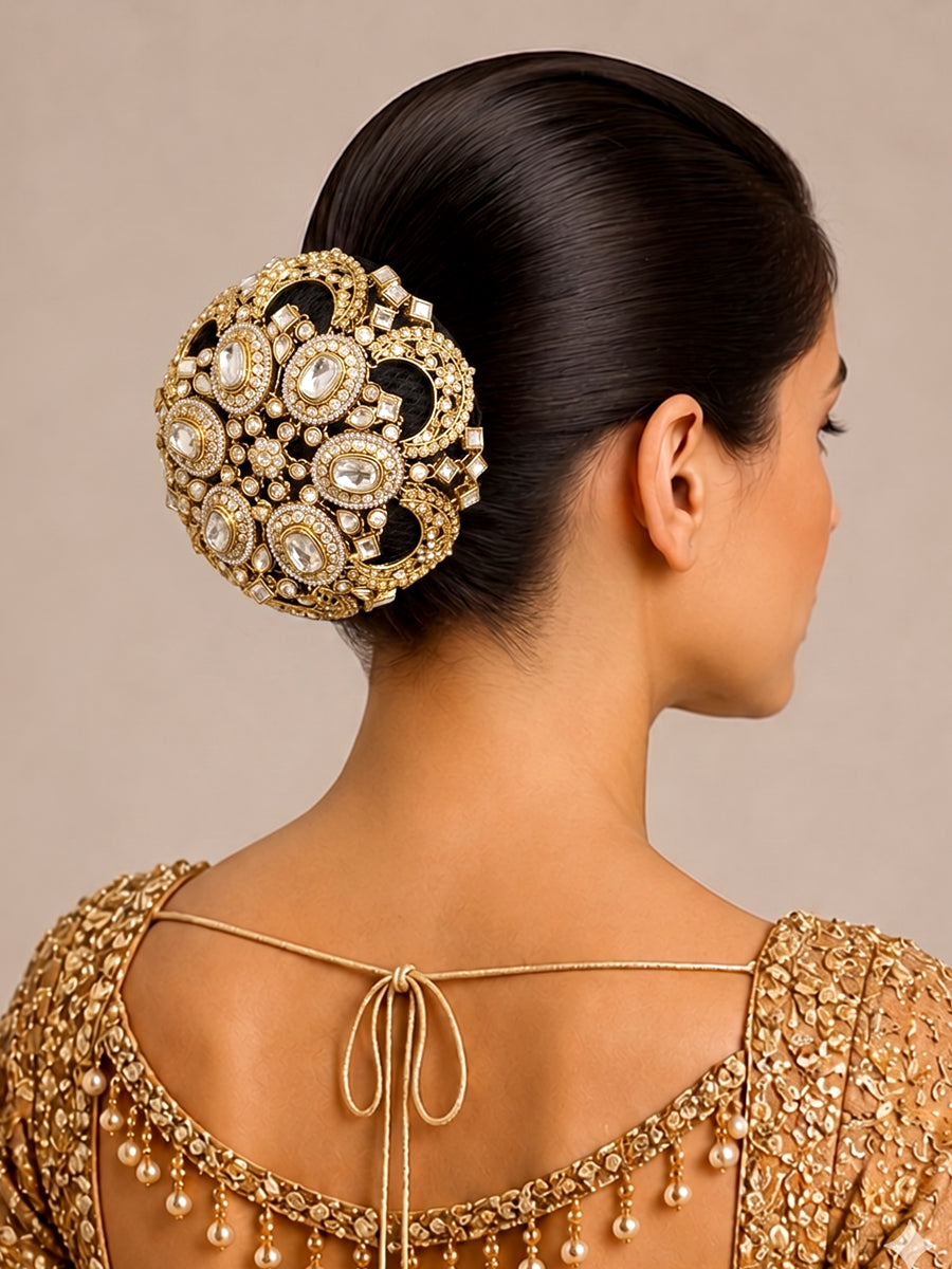 Poorva Kundan Bun - Gold
