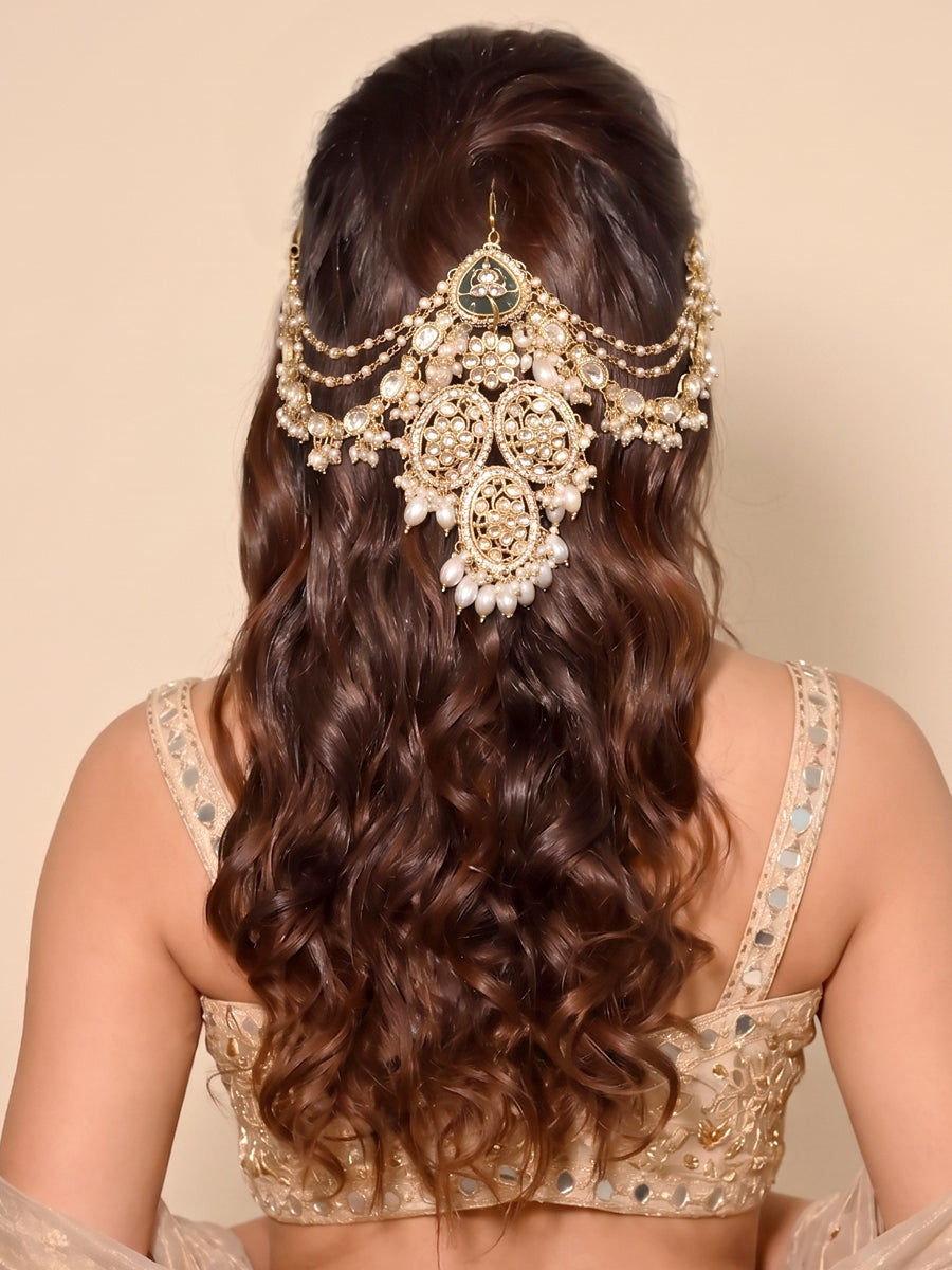 Pranika Hair Bun Pin Premium Hair Accessories for South Asian Weddings-Mint Green