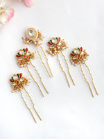 Sheel Bun & Braid Hair Accessory-Maroon / Green