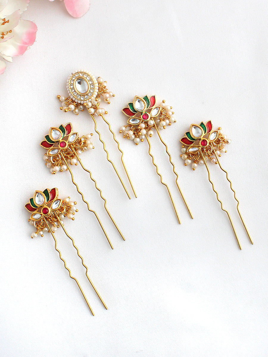 Sheel Bun & Braid Hair Accessory-Maroon / Green