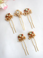 Sheel Bun & Braid Hair Accessory-Maroon / Green