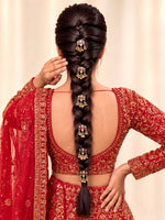 Shubhi Bun & Braid Hair Accessory-Maroon