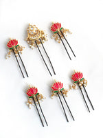 Shikha Bun & Braid Hair Accessory-Hot Pink