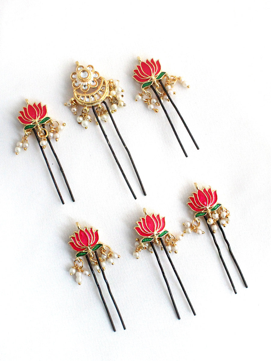 Shikha Bun & Braid Hair Accessory-Hot Pink