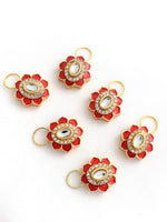 Floral Hair Charms-Maroon