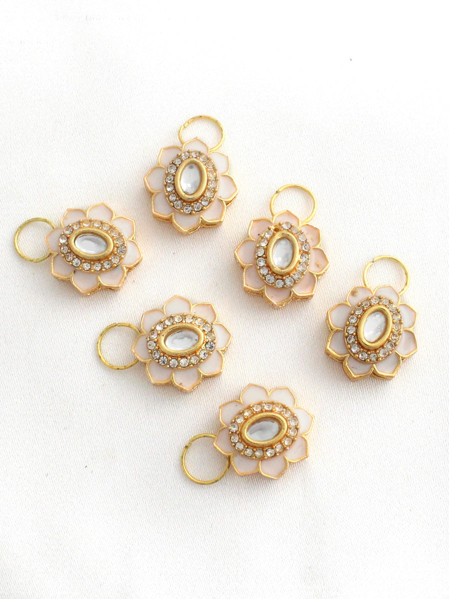 Floral Hair Charms-Ivory