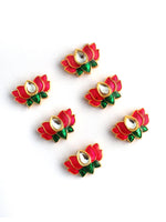 Lotus Hair Charm Pins-Hot Pink
