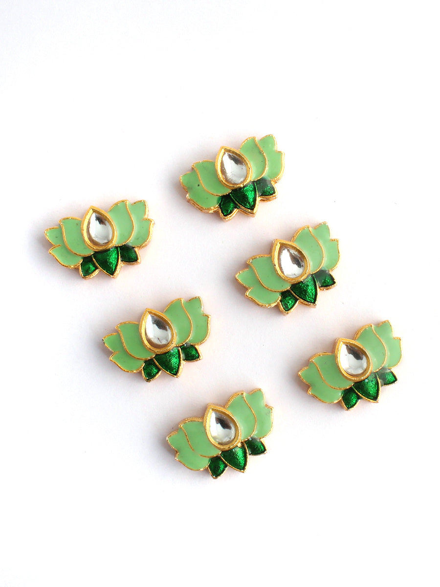 Lotus Hair Charm Pins-Mint Green