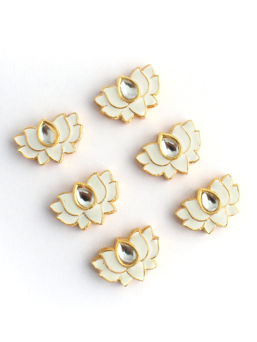 Lotus Hair Charm Pins-Ivory