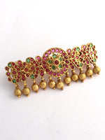 Pallavi Barrette Hair Clip-Pink / Green