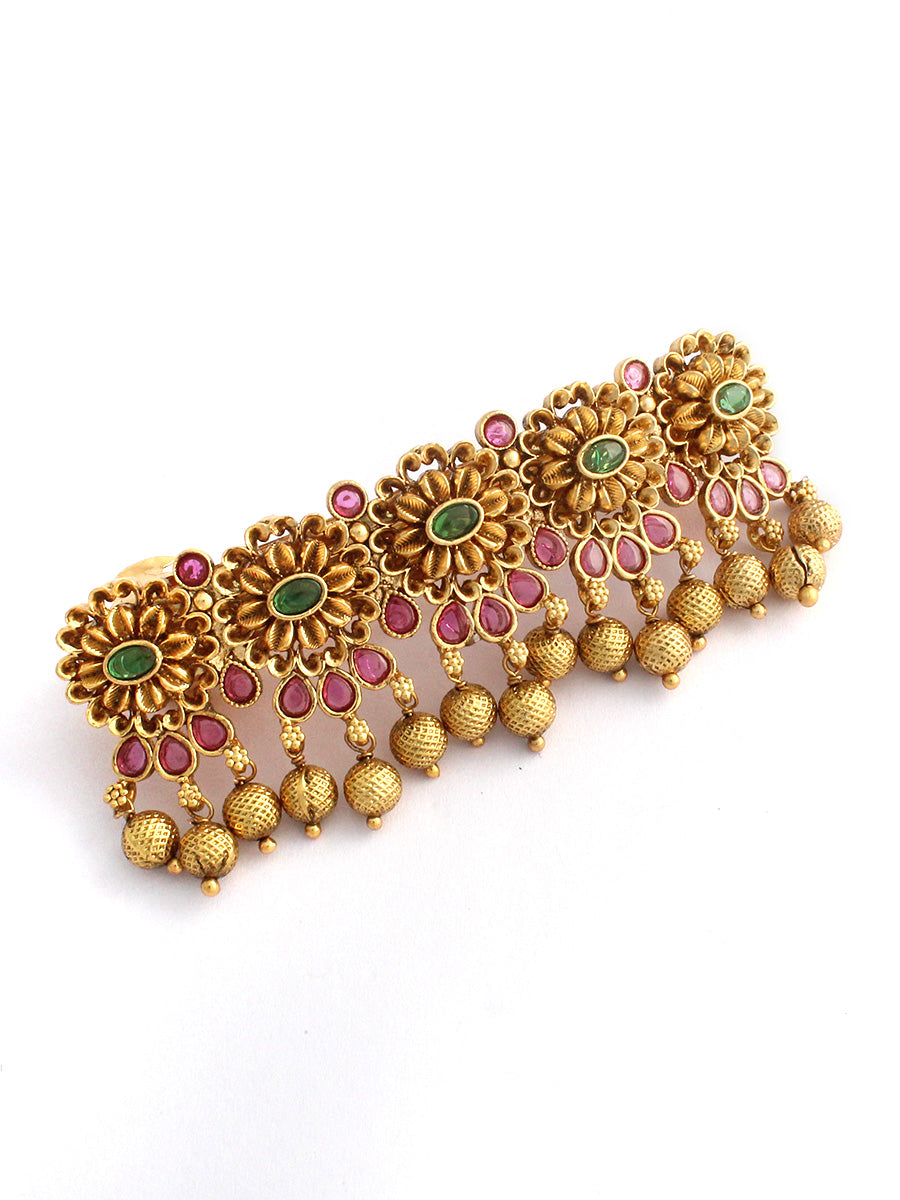 Vanika Barrette Hair Clip-Pink / Green