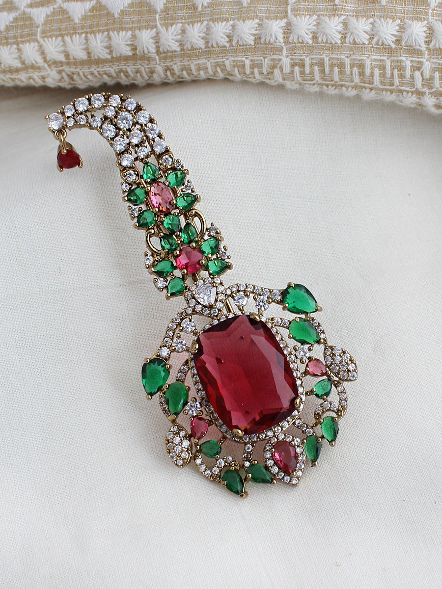 Vihaan Kalgi Turban-Maroon / Green