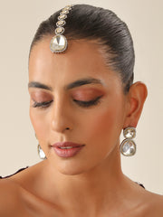 Dubai Earrings & Tikka Set-Metallic