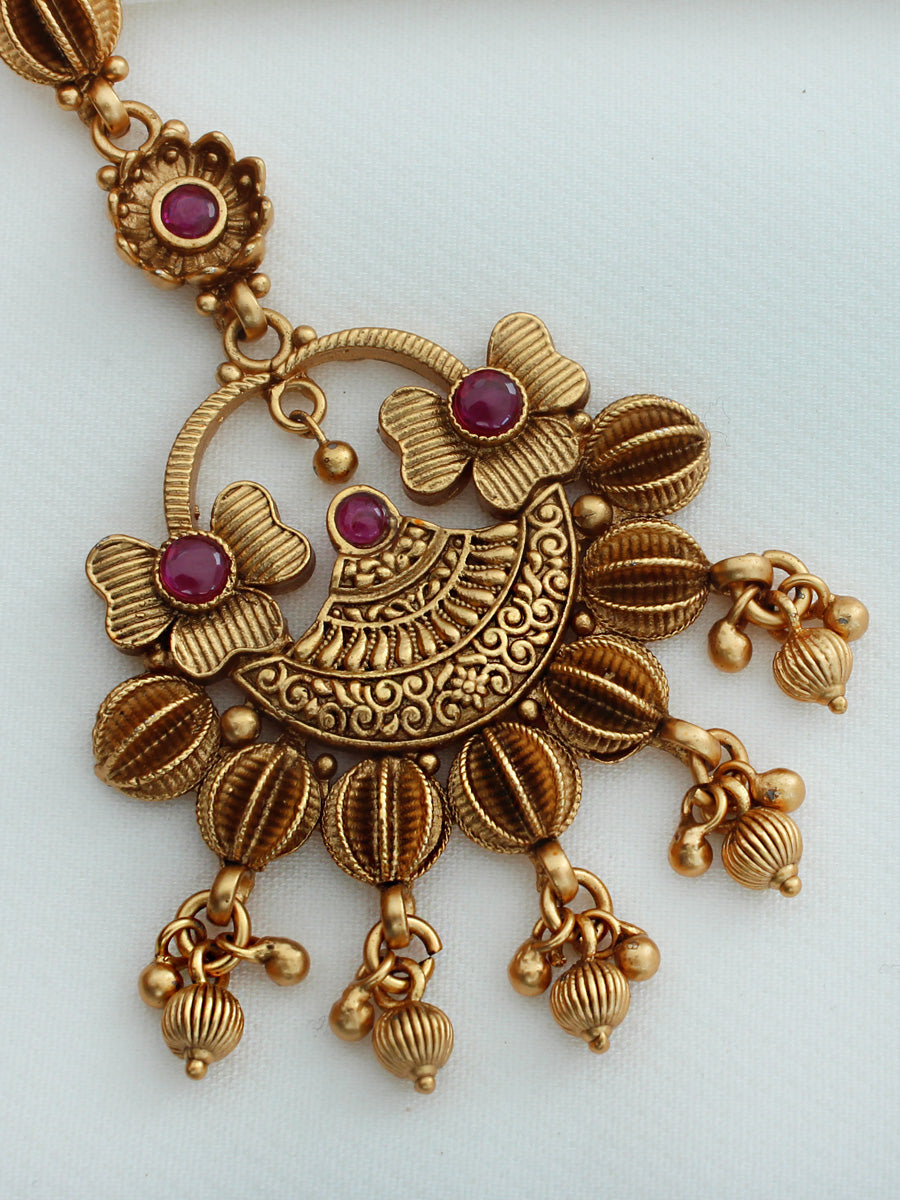 Siya Maang Tikka - Hot Pink