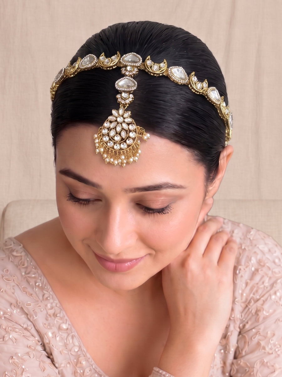 Maitri Head Band with Tikka-Gold
