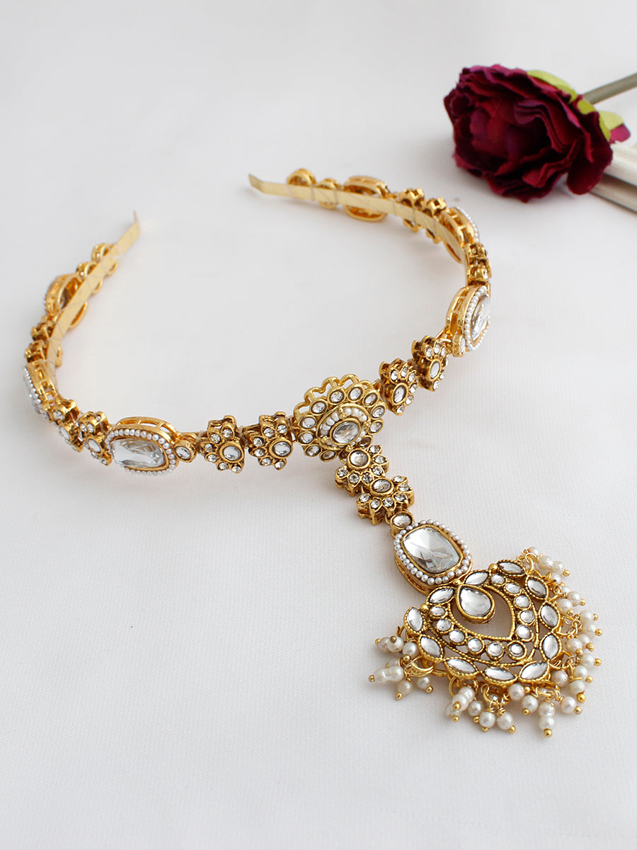 Shibani Head Band with Tikka - gold 