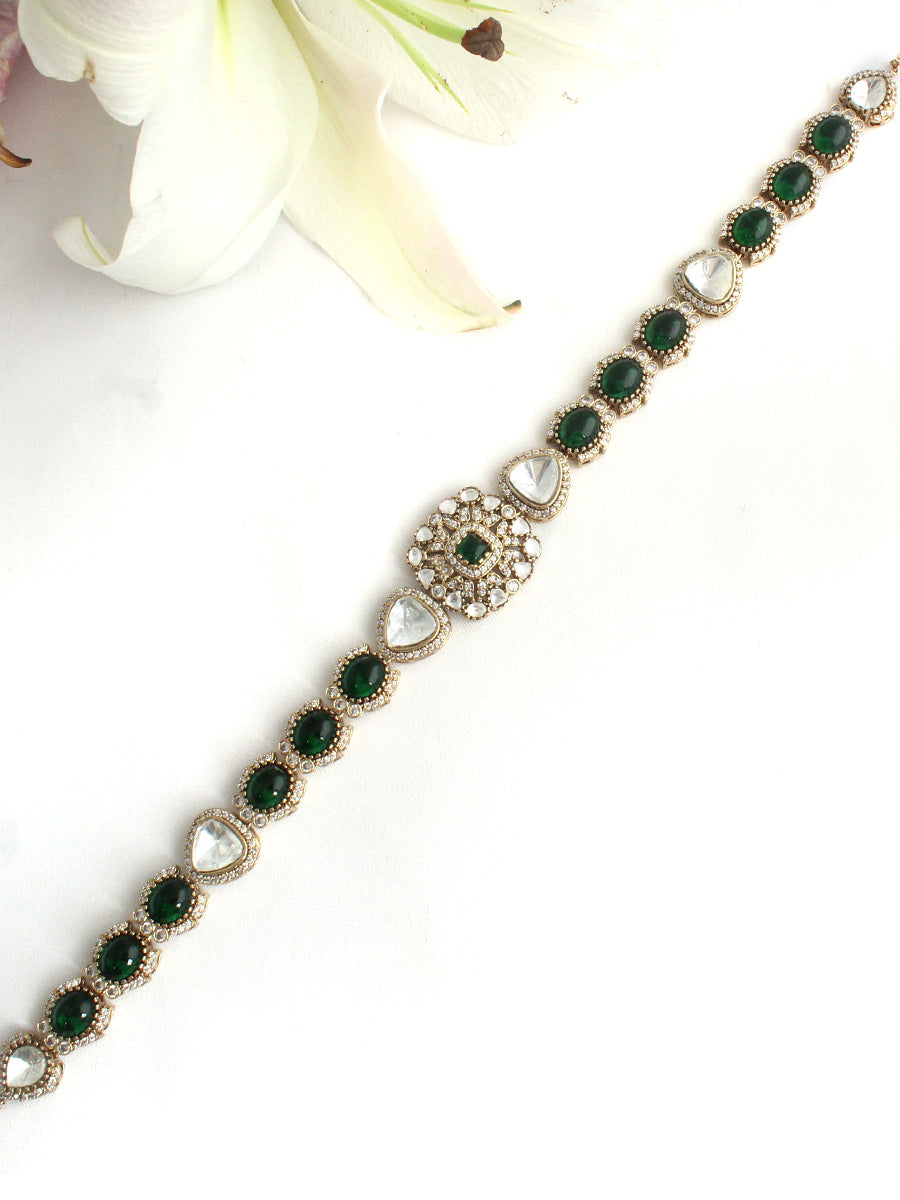 Aranya Sheeshphool / Headpiece-Green