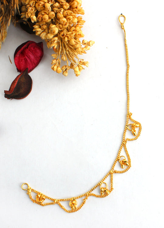 Arpita Nose Ring Chain-Gold