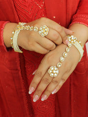 Nivedita Hand Harness/Bracelet-Pearl