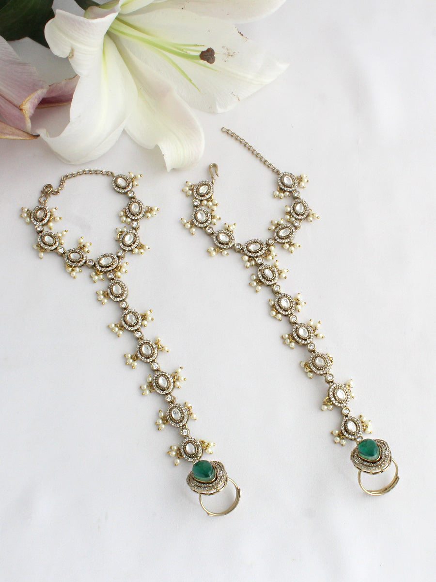 Neeti Hand Harness / Bracelet-Green